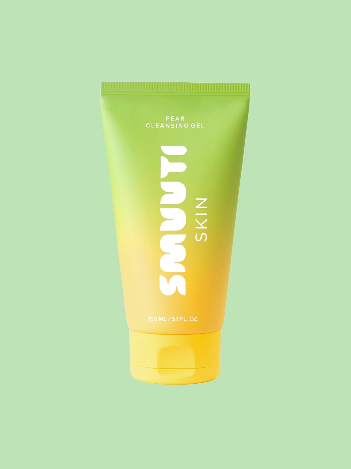 Smuuti Skin pear cleansing gel on a green background