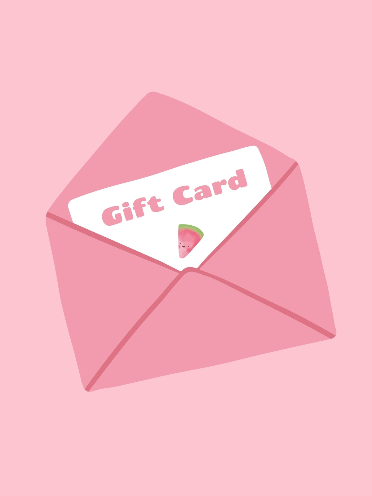 Pink envelope with a Smuuti Skin gift card on a pink background