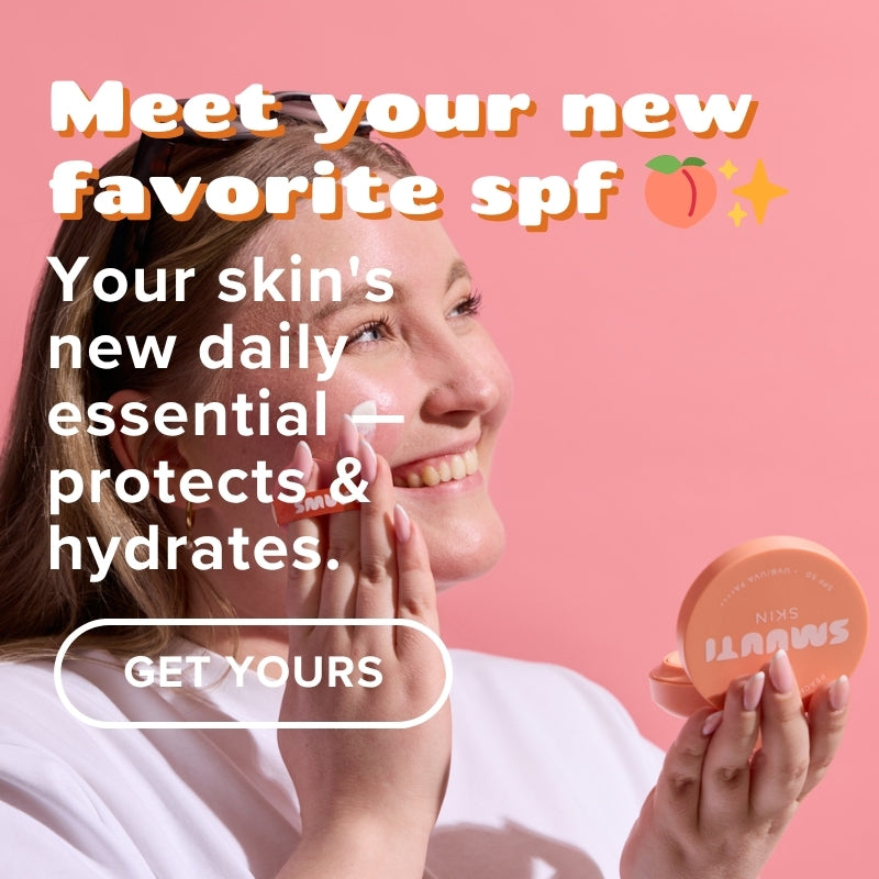 Woman applying Smuuti Peach Cushion Sun Cream to her face