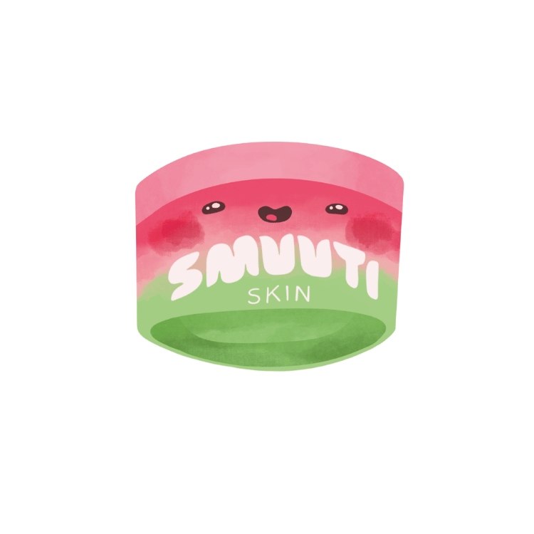 skincare step: moisturizer - lock in moisture at the end of your skincare routine with a cream. cartoon jar of a smuuti skin moisturizer