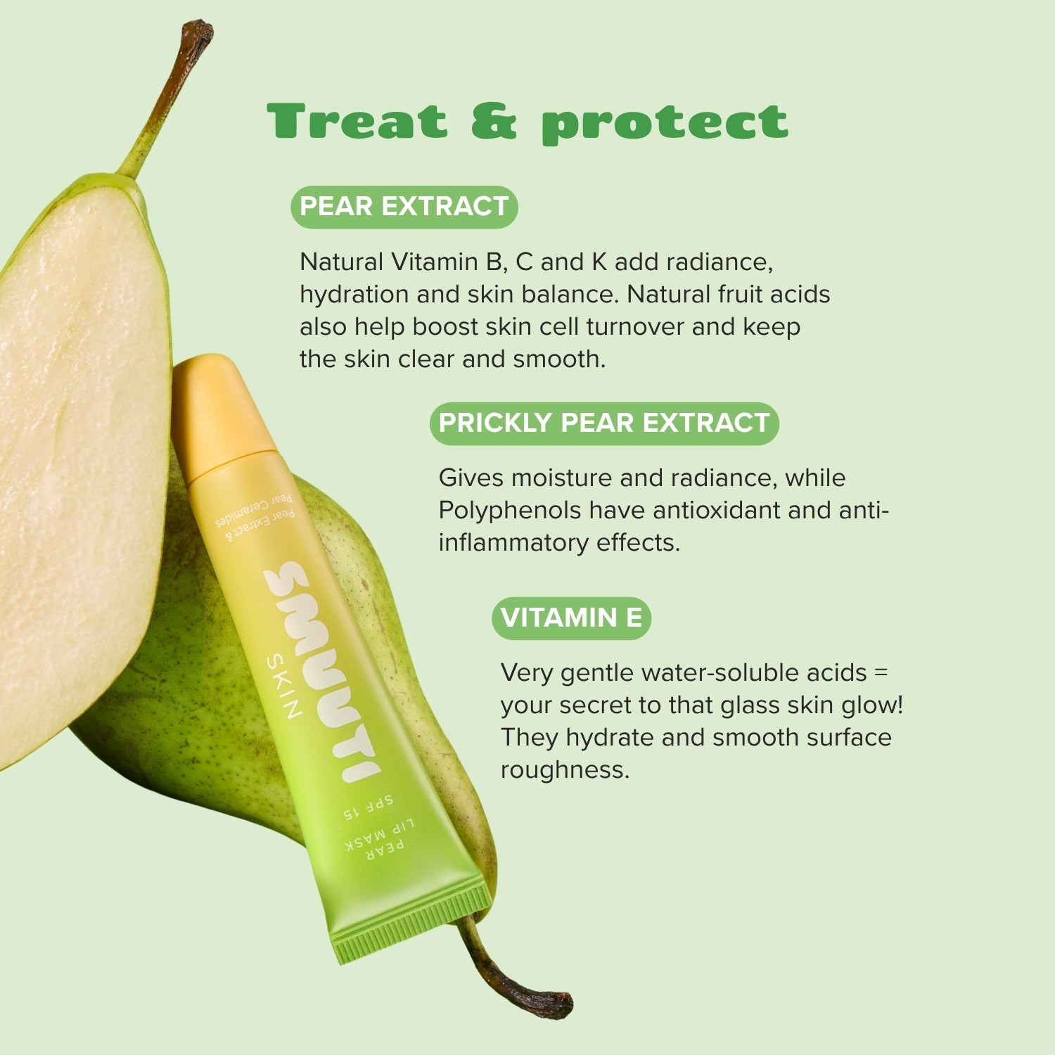 smuuti skin pear lip mask active ingredients
